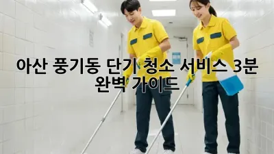 아산 풍기동 단기 청소 서비스: 3분 완벽 가이드!